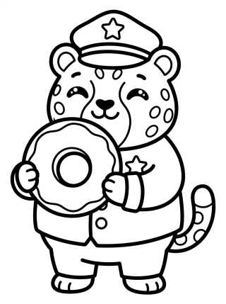 Officer Clawhauser with a Donut para colorir Desenho de Officer Clawhauser with a Donut para colorir e imprimir grátis